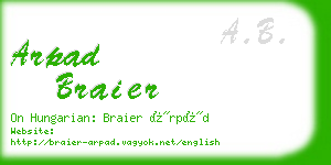 arpad braier business card